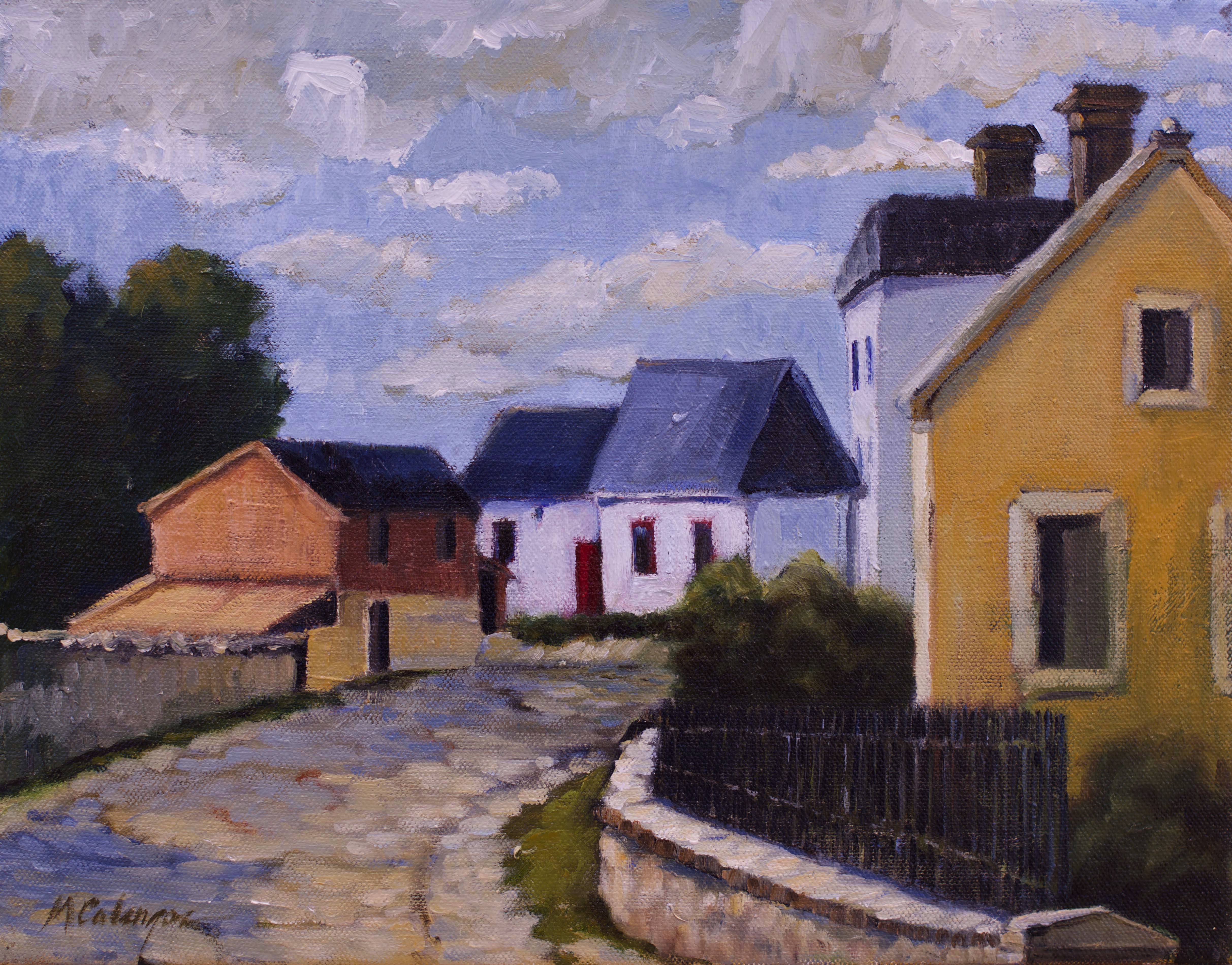 #france #impressionism #landscape #frenchvillage #oilpainting